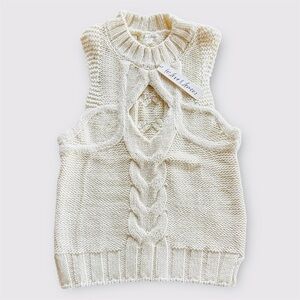 FOR LOVE & LEMONS Keke Cable Knit Tank in Cream